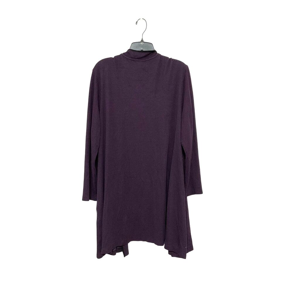 J. Jill Wearever Purple Open Front Cardigan Houndstooth Womens X-Large Pockets - Picture 3 of 7